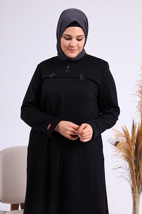 مانتو بلند حجاب مشکی زنانه مخلوط ویسکون Ferace - کد 641688422