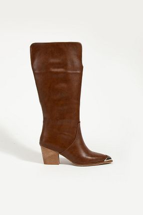 چکمه قهوه ای زنانه پاشنه متوسط (5-9 سانتی متر) Gökçe Shoes - کد 862768470