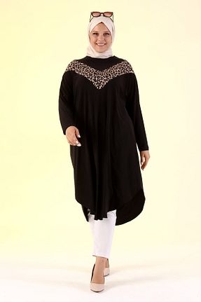 تونیک سایز بزرگ مشکی زنانه بافتنی Ferace - کد 650469611