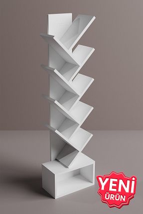 قفسه کتاب سفید 137 سانتی متر Mionte Flat-Pack - کد 862800623