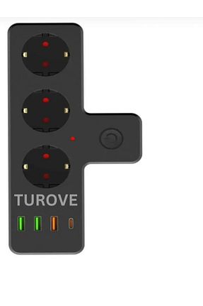 کابل افزودنی پریز گروهی مشکی 3 TUROVE - کد 861207888