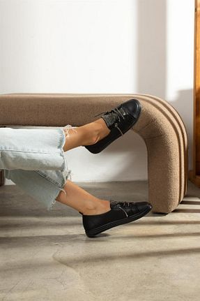 کفش اسنیکر مشکی زنانه چرم ShoeTek - کد 748621869
