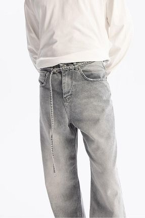 شلوار جین طوسی مردانه پاچه لوله تفنگی GIESTO - کد 862789220