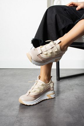 کفش اسنیکر بژ زنانه پارچه ShoeTek - کد 814630426