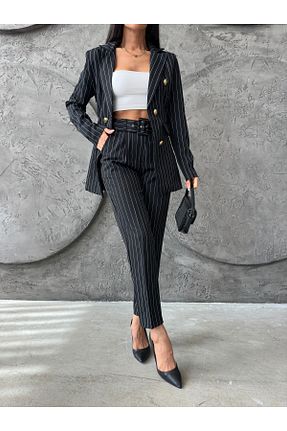 کت و شلوار مشکی زنانه یقه کتی Female Clothing - کد 862809384