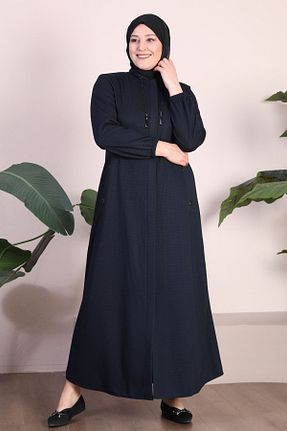 مانتو بلند حجاب سرمه ای زنانه مخلوط ویسکون Ferace - کد 789611219