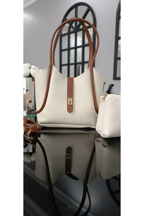 کیف دستی بژ زنانه ابعاد بزرگ NahitaTyana - کد 862804789