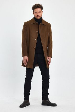 پالتو پشمی قهوه ای مردانه رگولار TREND KOMBİN - کد 789600937