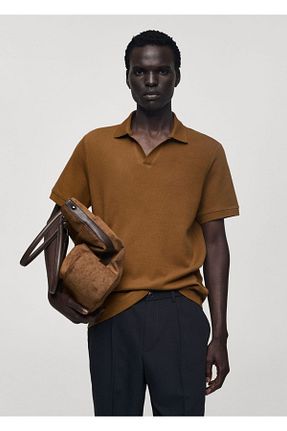 تیشرت قهوه ای مردانه رگولار MANGO Man - کد 852273595