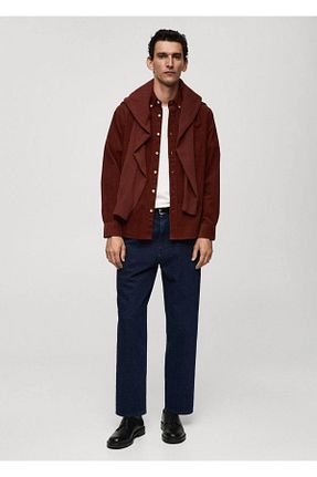 پیراهن قهوه ای مردانه رگولار MANGO Man - کد 862819666