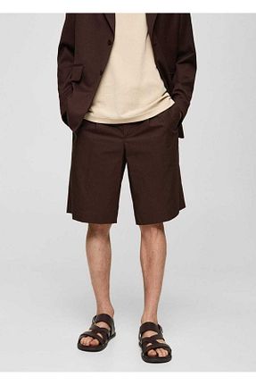 شلوارک و برمودا قهوه ای مردانه Relaxed MANGO Man - کد 842001867