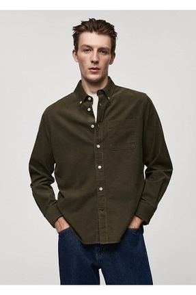 پیراهن خاکی مردانه رگولار MANGO Man - کد 862819676