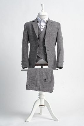 کت و شلوار طوسی بچه گانه یقه کتی Doctor junior - کد 329897056