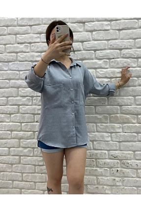 پیراهن طوسی زنانه Relaxed Şatafat - کد 862839837
