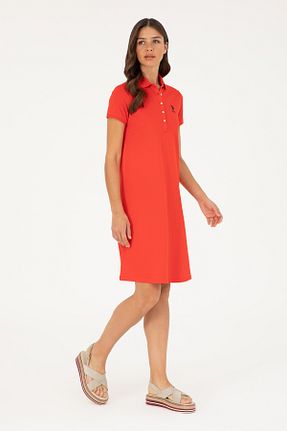لباس قرمز زنانه بافتنی U.S. Polo Assn. - کد 852838591