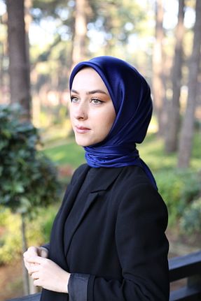 روسری سرمه ای پلی استر Akel - کد 860686568