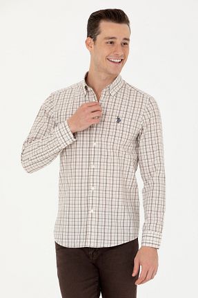 پیراهن بژ مردانه یقه پیراهنی U.S. Polo Assn. - کد 834785864