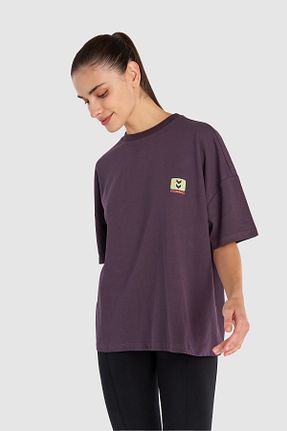 تیشرت بنفش زنانه اورسایز hummel - کد 862919575