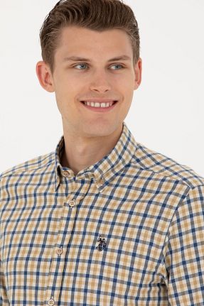 پیراهن آبی مردانه یقه پیراهنی U.S. Polo Assn. - کد 834785669