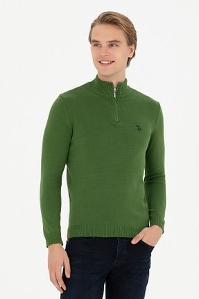 پلیور سبز مردانه ساده U.S. Polo Assn. - کد 834786155