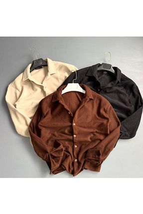 کت قهوه ای زنانه اورسایز Moda Akai - کد 862931002