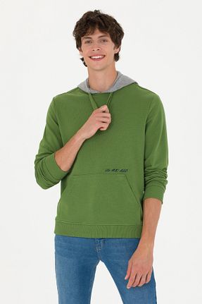 سوئیشرت سبز مردانه ساده U.S. Polo Assn. - کد 828831719