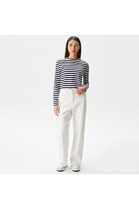 شلوار سفید زنانه پنبه ای Lacoste - کد 754385777