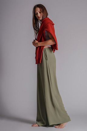 شلوار خاکی زنانه پارچه BRACCAS - کد 841948710