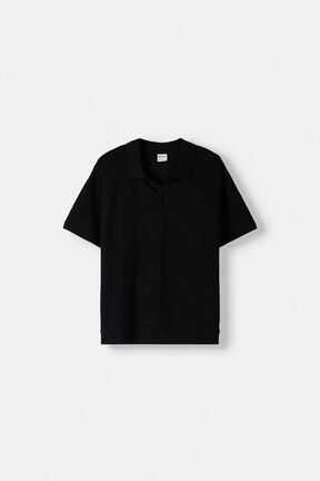 پولوشرت مشکی مردانه پنبه ای Bershka - کد 863059045