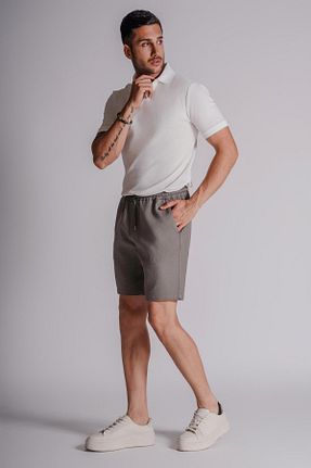 شلوارک و برمودا خاکی مردانه Relaxed BRACCAS - کد 834659809