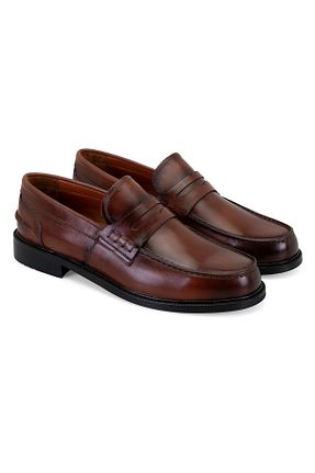 کفش لوفر قهوه ای مردانه چرم خالص Desa - کد 863053166