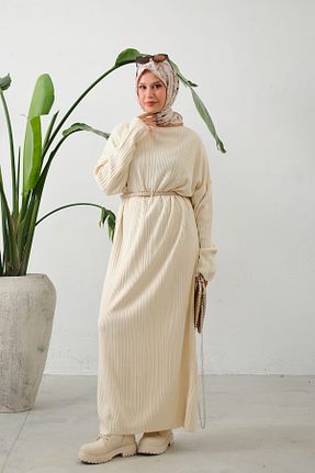 لباس بژ زنانه تریکو lurex moda - کد 863063319