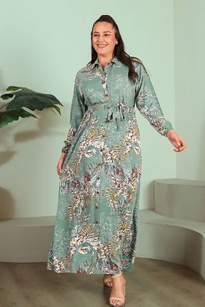لباس سایز بزرگ سبز زنانه ویسکون Ferace - کد 761546331