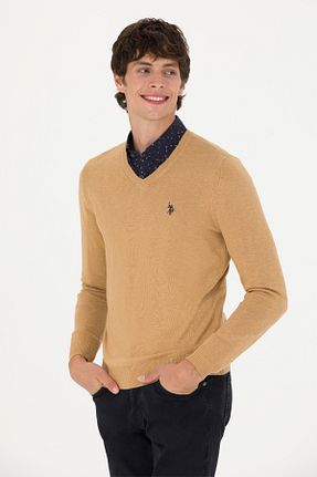 پلیور قهوه ای مردانه ساده U.S. Polo Assn. - کد 828864333