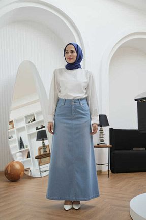 دامن حجاب آبی زنانه بافتنی Neways - کد 863081621