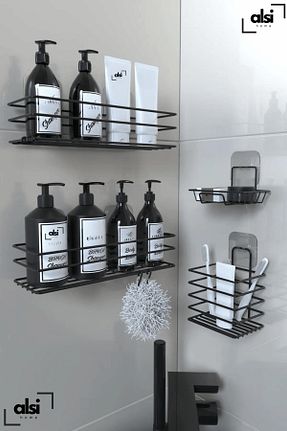 آویز حمام مشکی ALSİ HOME - کد 863089442