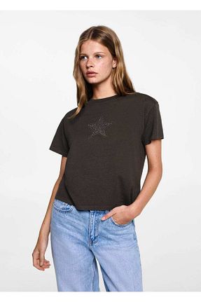 تیشرت مشکی زنانه رگولار MANGO Teen - کد 845857471