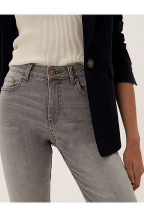 شلوار جین طوسی زنانه پاچه تنگ Marks & Spencer - کد 654609679