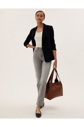 شلوار جین طوسی زنانه پاچه تنگ Marks & Spencer - کد 654609679