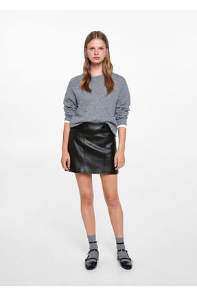دامن مشکی زنانه پارچه MANGO Teen - کد 847341788