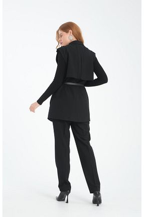 ست بالاتنه و پائین تنه مشکی زنانه بافتنی MAXMU - کد 863101300