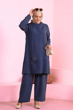 ست بالاتنه و پائین تنه حجاب سرمه ای زنانه سایز بزرگ Ferace - کد 732005437