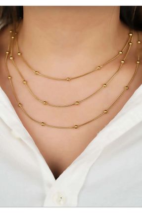 گردنبند استیل ( فولاد ) طلائی زنانه استیل (فولاد) Glintist - کد 863114083