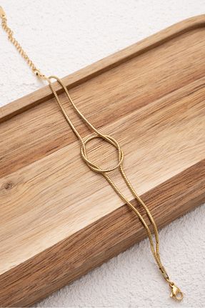 دستبند استیل (فولاد) طلائی زنانه استیل ضد زنگ ByFlorya Jewelry - کد 863130219