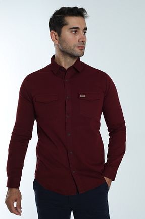 پیراهن زرشکی مردانه اسلیم فیت Cordial - کد 863127923