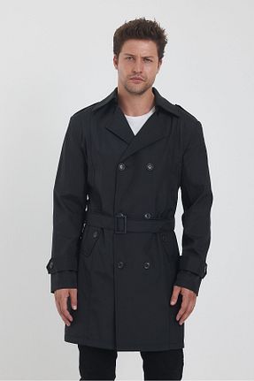 ترنچکت مشکی مردانه آستر دار TREND KOMBİN - کد 846531812