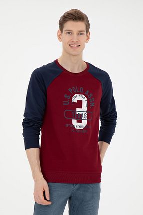سوئیشرت زرشکی مردانه ساده U.S. Polo Assn. - کد 838796875