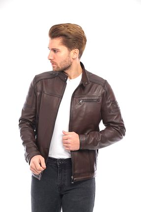 کاپشن قهوه ای مردانه اسلیم فیت Tarz - کد 863146225