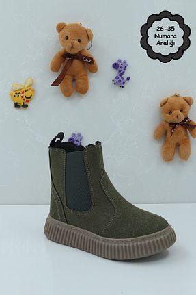 بوت / نیم بوت خاکی بچه گانه چرم مصنوعی Moda Lime - کد 862284269