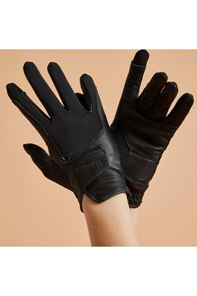 دستکش سوارکاری مشکی زنانه Decathlon - کد 814151615